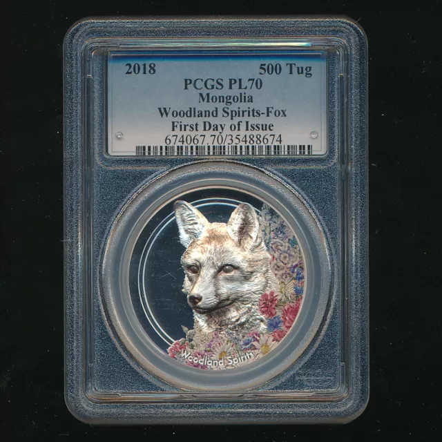 2018 Mongolia Woodland Spirits-Fox 500 Tug ~ Fdoi ~ Pcgs Pl70 ~ Ships Free!