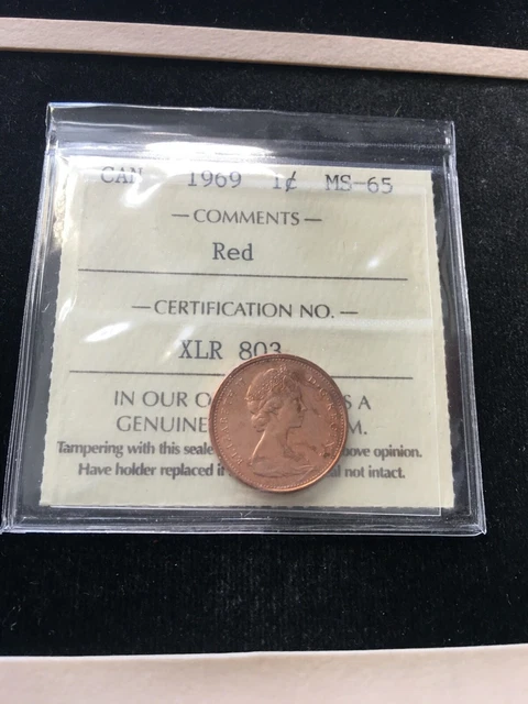 1969  ICCS Graded Canadian, Small One Cent, **MS-65**