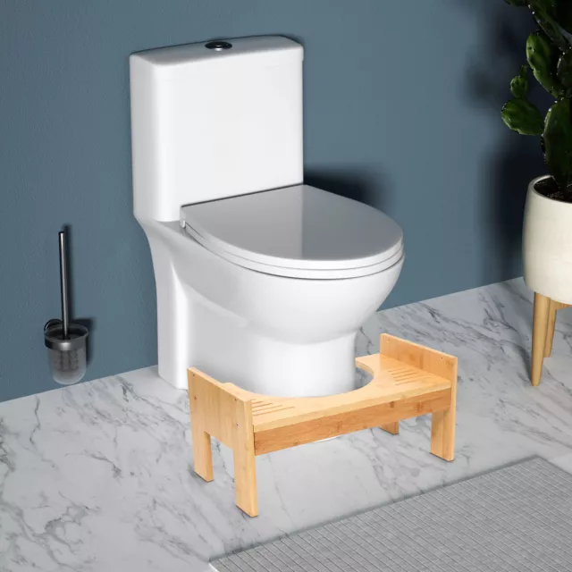 Taburete de inodoro silla de inodoro de bambú ayuda de inodoro taburete de baño inodoro ajustable