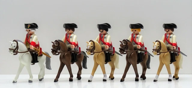 5 X GARDE Soldat Hussard Vert Blanc Playmobil Pour Chasseur Napoleonic Custom - EUR 84,59 - FR