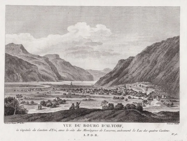 Altdorf Kanton Uri Schweiz Suisse gravure Kupferstich Zurlauben 1780