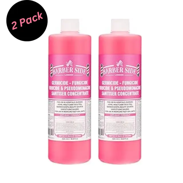 Barber Side Disinfectant Solution for Salon Barbicide Jars, Pink 2 X 500ml