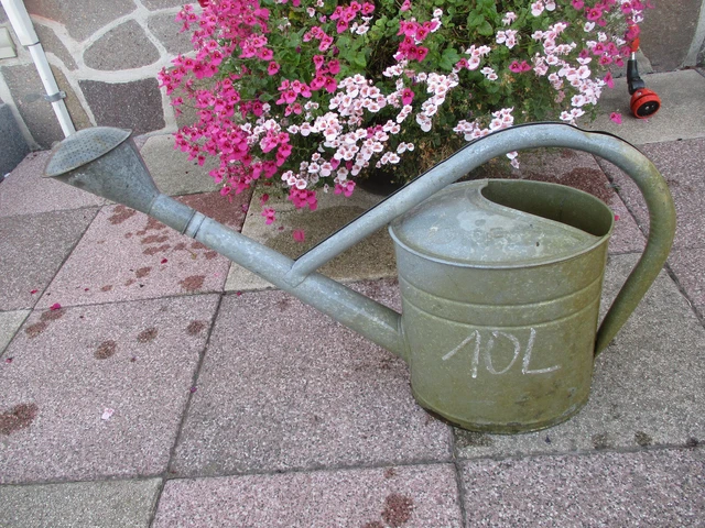 schöne alte antike Zinkgießkanne mit Tülle  10l dicht Fa. BAT