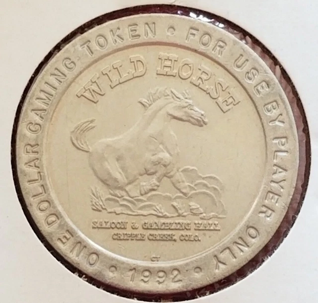 OBSOLETE! Vintage 1992 WILD HORSE CASINO (Cripple Creek) $1 Gaming Token