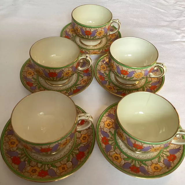 Elegant Vintage Grosvenor China Teacup & Saucer Set With Sugar Bowl & Milk Jug#D 2