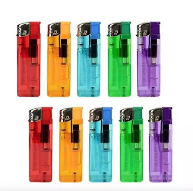 Electronic Lighters Refillable Gas Child Safety Adjustable Flame In 5 Colours
