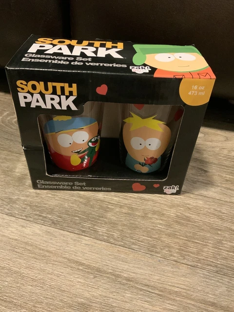 NEW South Park Collectible Valentines Glassware Set 16 oz 473 mL Butters Cartman