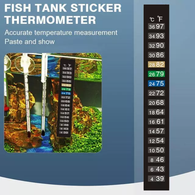 LCD Thermometer Temperature Adhesive Sticker Sticky Strip Fish Tank, O4X2