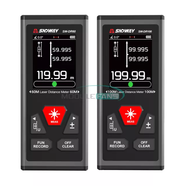 SNDWAY 60m 100m Digital Laser Distance Meter Rangefinder Range Finder Gradienter