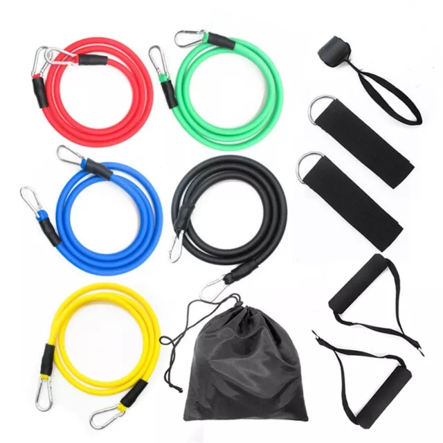 Resistance Bands Set - 5 Tube With Handles Door Anchor Ankle Straps