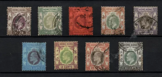 Hong Kong KEVII 1903 fine used set to 30c SG62-70 WS26594