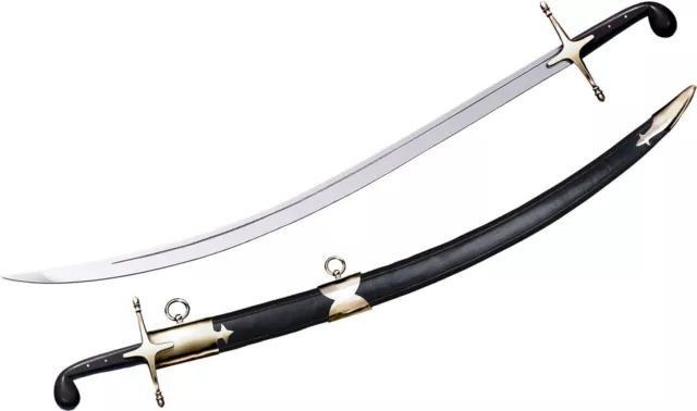 Cold Steel Shamshir Fixed Sword 30.5" 1055 Steel Blade Black Horn Handle - 88STS