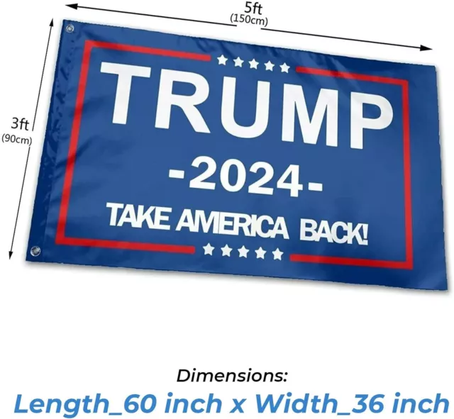 Double Sided Trump 2024 Flag Take America Back 3x5 Foot Indoor Outdoor Banner!!!