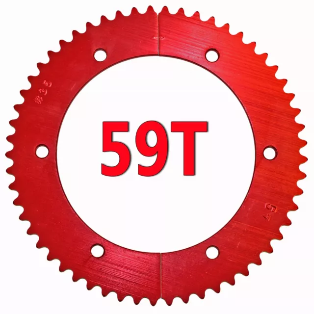 59T (tooth) #35 Chain Split Sprocket Racing Go-Kart Fun Cart Barstool Gear RLV