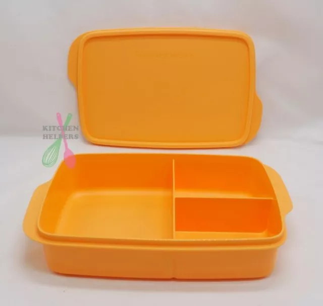 Tupperware Large Divided Sandwich Keeper - Orange- Brand New