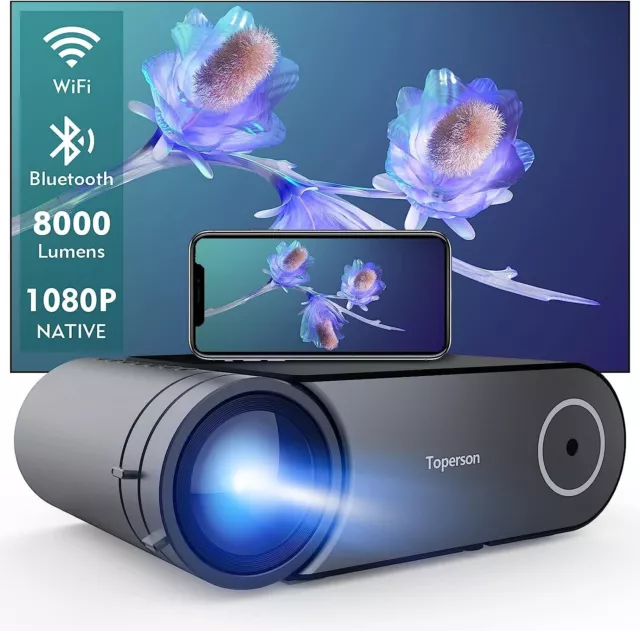 Videoproiettore, Proiettore HD, Proiettore Dolby Wifi Bluetooth 1080p per mobile