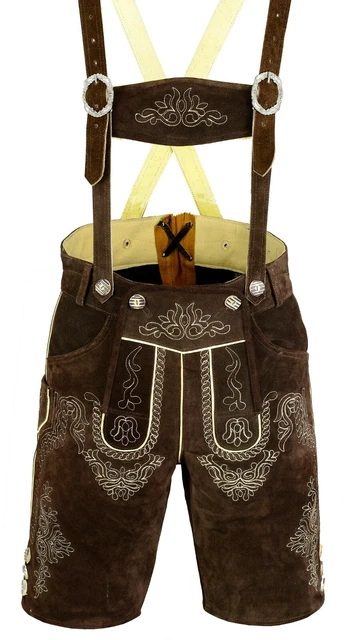 Lederhosen Shorts Men Suede Leather Bavarian Trachten Men Wear Oktoberfest Short