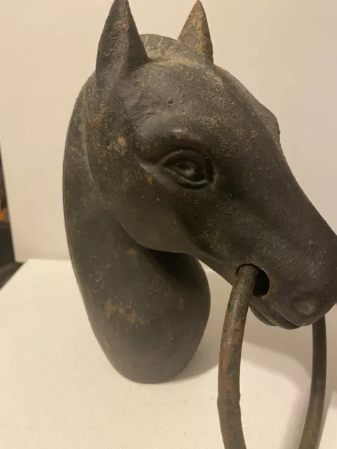 Post Topper Cast Iron Horse Head  Vintage Hitching Post