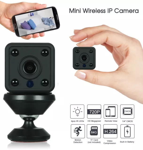 Mini Telecamera Microcamera Ip Wifi A Batteria Nascosta Wireless Calamita Spia