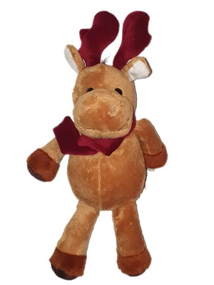 Elan Lot 2 peluches renne élan caribou blanc vert Courtepaille 