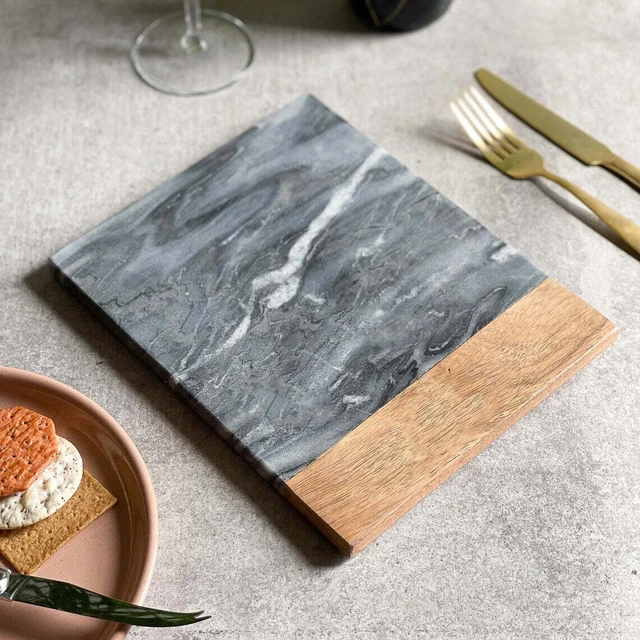 Grey Marble And Acacia Wood Cheese Board