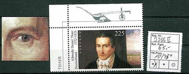 Bund 2002 Albrecht Daniel Thaer Michel Nr. 2255 II (15°/75°) postfr. Nominale €