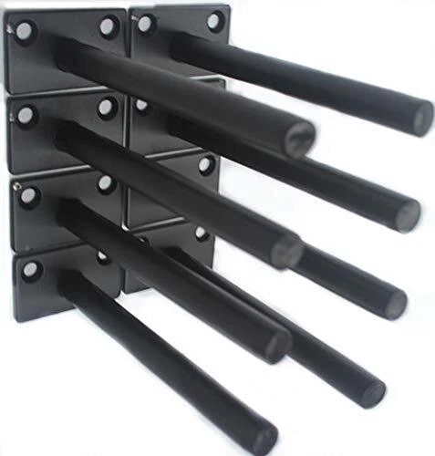8 Pcs 5" Black Solid Steel Floating Shelf Bracket Blind Shelf Supports - Hidd...