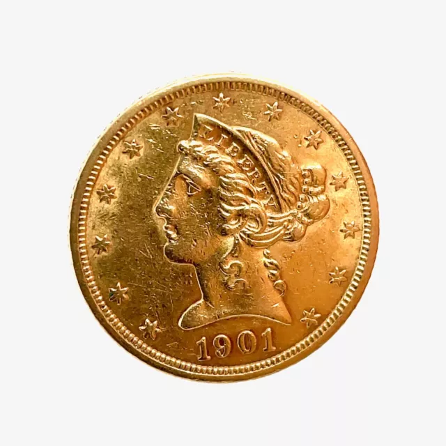 1901-S $5 Gold Liberty Head Half Eagle Uncirculated U.S. Coin