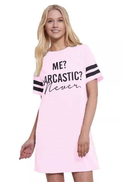 Ladies Me Scarcastic Baggy Nightie Night Dresses Womens Sleepwear PJ Shirt Dress