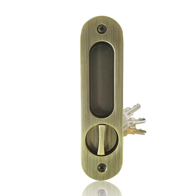 Sliding Barn Door Locks Invisible Door Handle with 3 Keys for Wooden  Door
