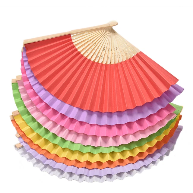 1 x ventilatore portatile pieghevole a mano da donna bambù festa ballo di nozze DanceAGPP
