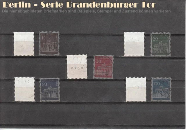 Berlin 1966 Brandenburger Tor ROLLENNUMMER SATZ KOMPLETT 286-290 gestempelt 70€
