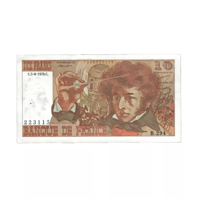 Frankreich Banknote 10 Francs Hector Berlioz 1976 Serie B.294 MS Fay F.63.20 -