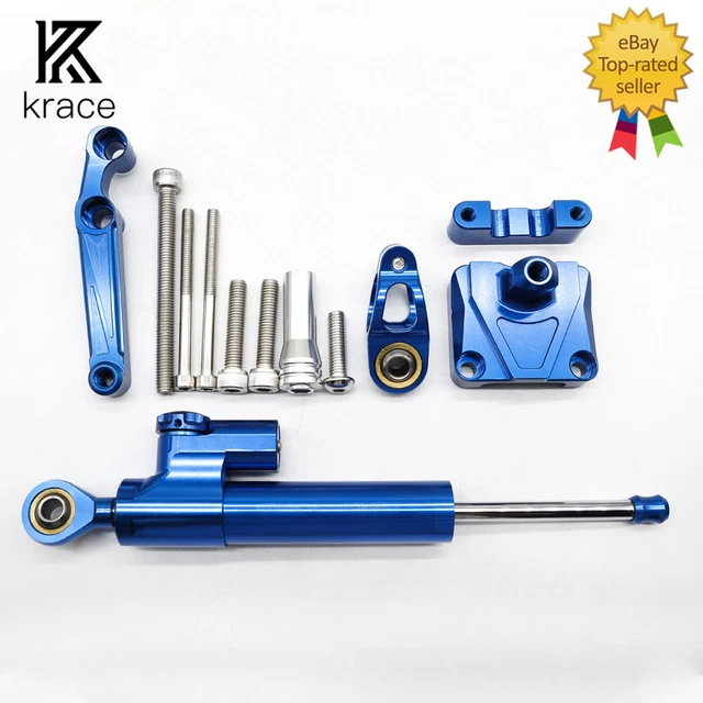 For NINJA 250R EX250 2008-2012 CNC Steering Damper Bracket Kit Mount Shock Blue
