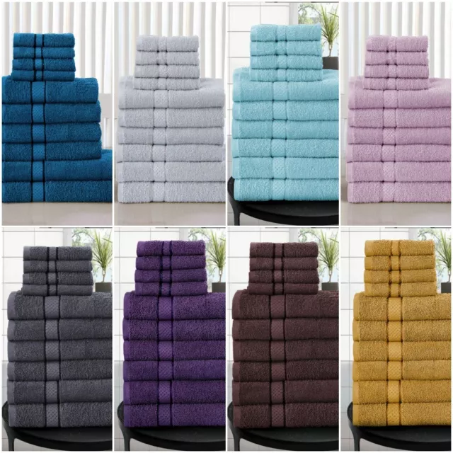 10 Pcs Towel Bale Set 100% Combed Cotton Soft Face Hand Bath Bathroom Towels