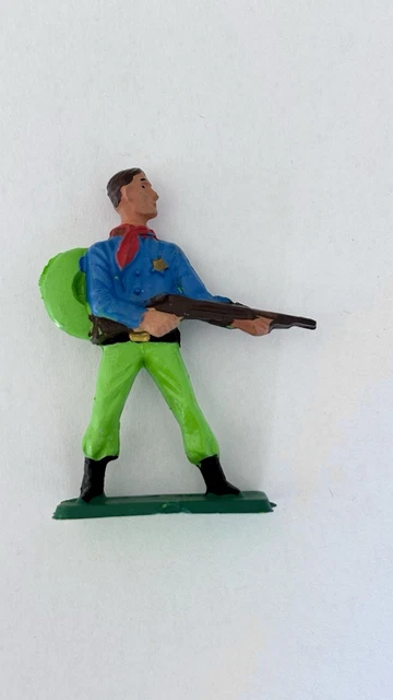 Figurine Starlux Cow-Boy - Série 77 - Shériff à Pied (orange) - Réf. 132 - Occasion