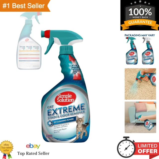 Pet Stain & Odor Remover - Enzymatic Cleaner - 32oz - Triple Cleaning Power