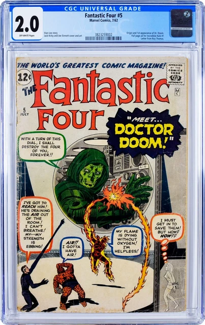Fantastic Four #5 CGC 2.0 1962 Origin & 1st Appearance Dr Doom Silver Age Marvel