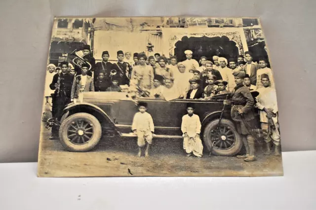 Vintage Moteur Voiture Photo De Mariage Barat Indien Ceremonie Collection Rare