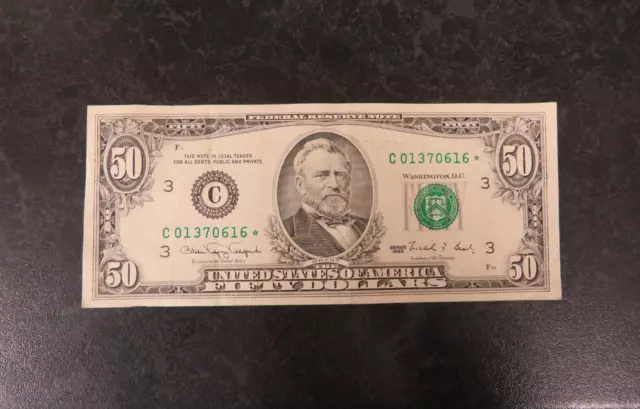 United States Of America Fifty Dollars Bank Note Federal Reserve