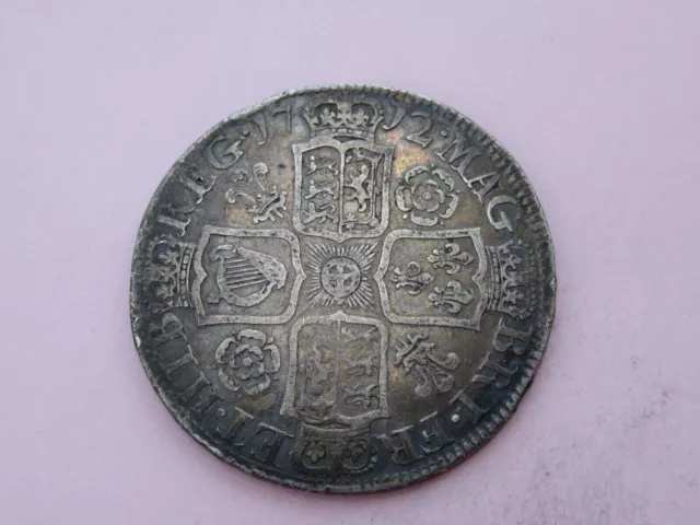 Anne 1712 Undecimo Half Crown aVF Nice Collectable Condition Silver