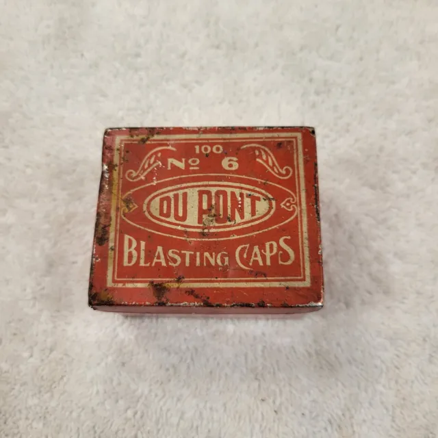 Vintage No. 6 Du Pont Blasting Caps Tin