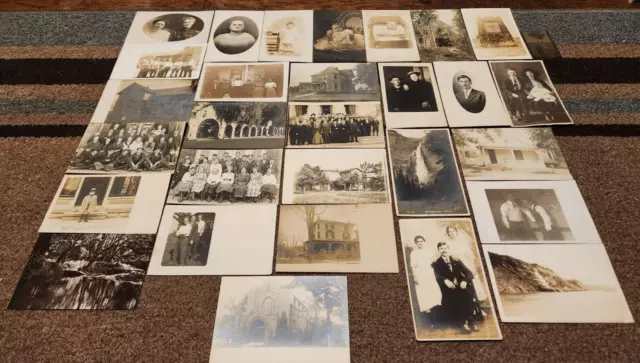 1900's-1920's VINTAGE REAL PHOTO POSTCARD LOT 30 REAL PHOTO POSTCARDS!