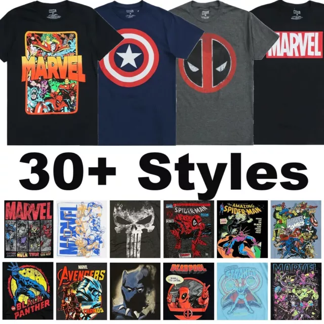 Marvel Comics Men's Officially Licensed Superhero Assorted Graphic Tee T-Shirt