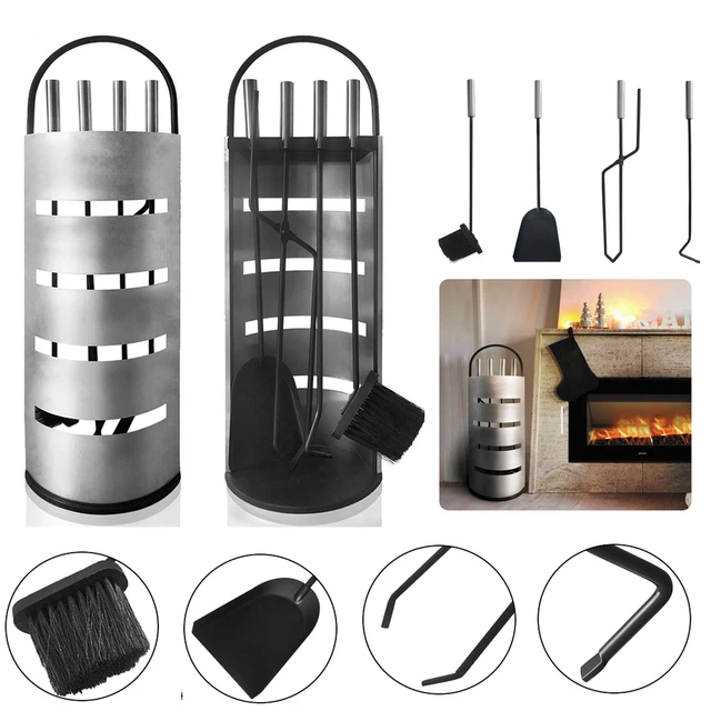 5 piezas cubiertos de chimenea herramienta de chimenea juego de chimenea para chimenea juego de chimenea cubiertos de horno EXCELENTE