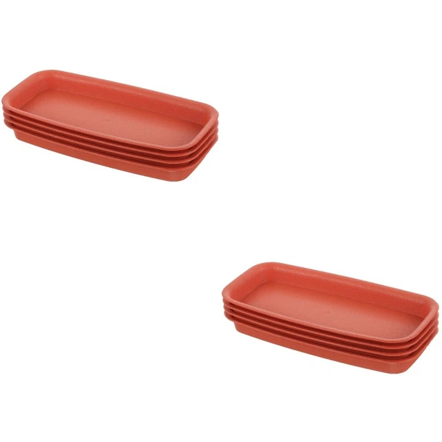 8 Pcs Rectangular Planter Saucers Flower Pot Tray Drain Pan