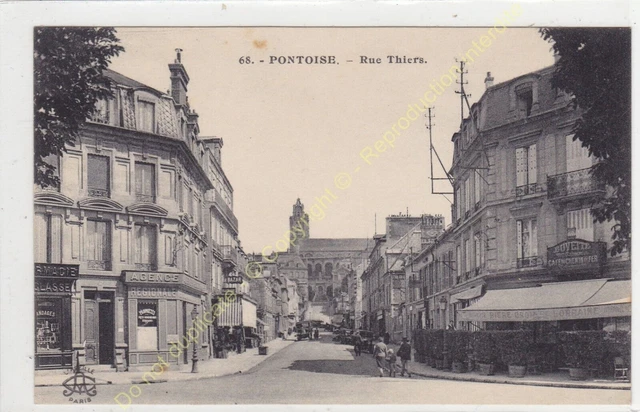 PONTOISE - RUE Thiers - l'&eacute;glise St-Maclou et la Statue du G&eacute;n&eacute;ral LECLERC  - EUR 7,00 - PicClick FR