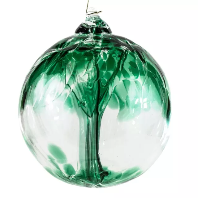 Milford Glass Tree Of Life Globe Emerald Friendship Ball Hanging Ornament Gift
