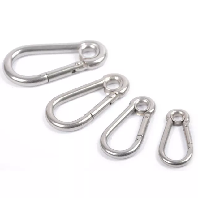M4 M5 M6 M7 M8 Stainless Steel Carabiner Carbine Snap Hook with Eyelet