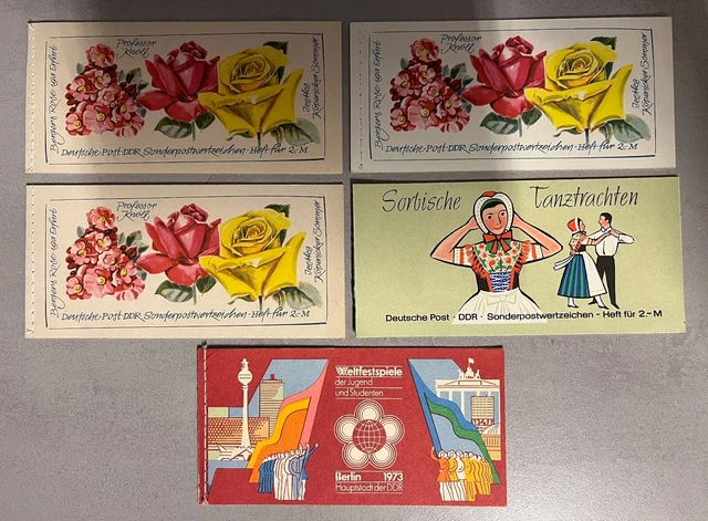 5x DDR Briefmarken Heftchen Postfrisch